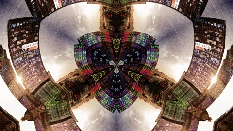 Futuristic technology city with code and data Stock-Footage 318792856