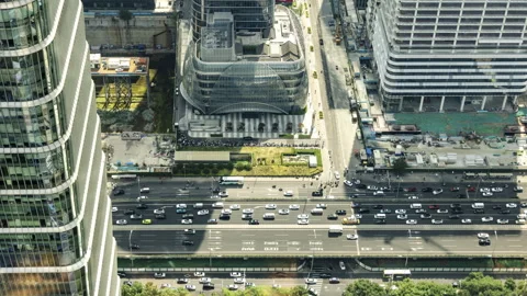 Futuristic technology city with overlayed code and data Stock Footage 316102533