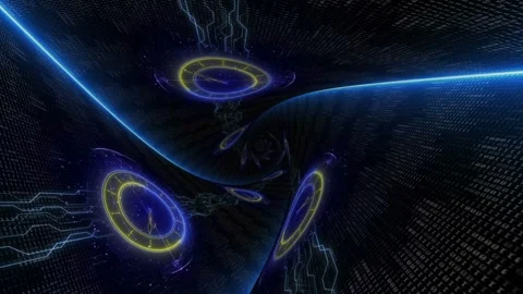Futuristic Technology Clock Animation Background, Loop Video stock 285215473
