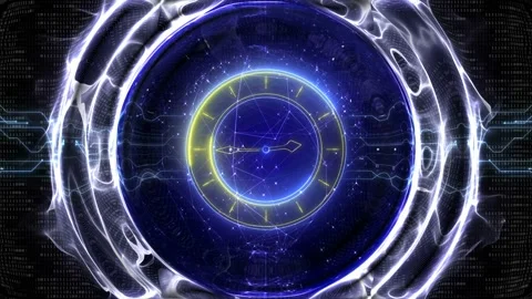 Futuristic Technology Clock Animation Background, Loop 库存影片 316309970