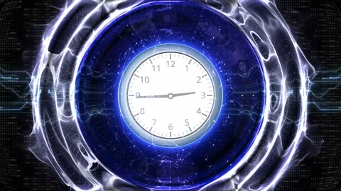 Futuristic Technology Clock Animation Background, Loop Stock Footage 320092271