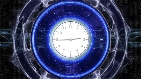 Futuristic Technology Clock Animation Background, Loop Video stock 323970069
