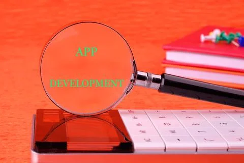 Futuristic technology concept. The concept of business. The APP DEVELOPMENT.. Stock Photos
