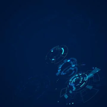 Futuristic technology concept with HUD elements. Sci fi abstract cyberspace b Stock Illustration