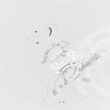 Futuristic technology concept with HUD elements. Sci fi cyberspace background Stockillustratie