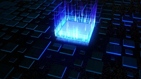 Futuristic technology CPU GPU circuit board animation Stock Footage 180895778