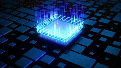 Futuristic technology CPU GPU circuit board animation Stock Footage 180896884