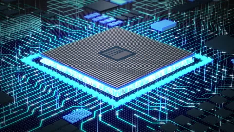 Futuristic technology CPU GPU circuit board animation Stock Footage 201239093