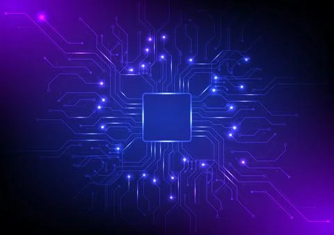Futuristic Technology Cyber Circuit Design Stock Illustration