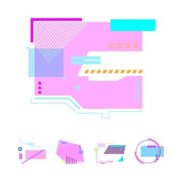 Futuristic technology data interface shapes abstract background Stock Illustration