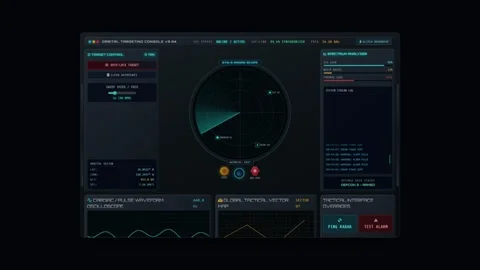 Futuristic technology device with digital screen 스톡 동영상 347881652