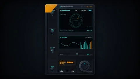 Futuristic technology device with digital screen 스톡 동영상 347881655
