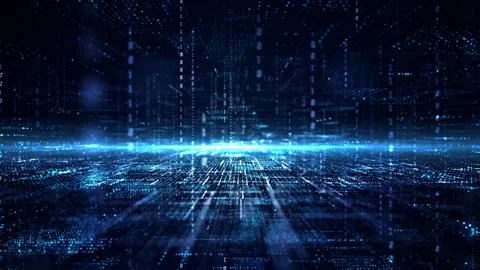 Futuristic technology of the digital data matrix, Blockchain network connec. Stock Footage 247941676