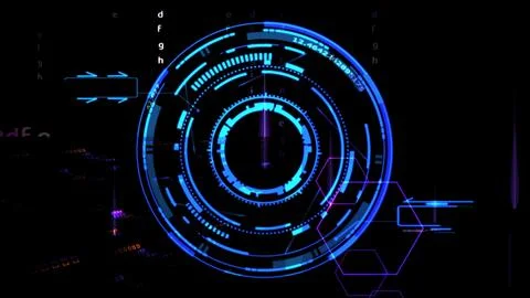 Futuristic technology digital holographic element laser glow effect arrow Stock Illustration
