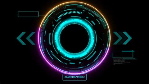 Futuristic technology digital  holographic element laser glow effect arrow bl Stock Photos