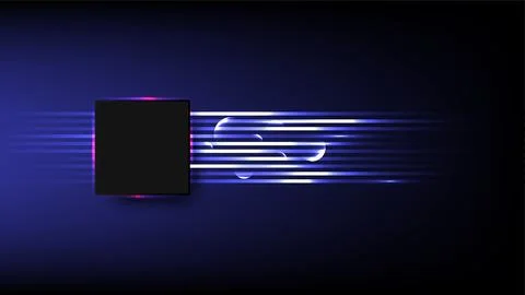 Futuristic Technology Digital microchip, Central Computer Processors CPU Illustrazione stock