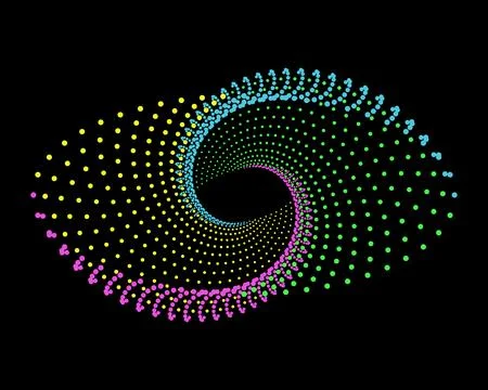 Futuristic technology dotted spiral shape vector illustration Stock Illustration