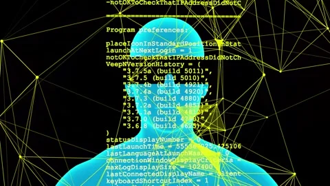 Futuristic technology: encoding virtual reality in the yellow plexus network. Vidéo 243905750