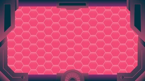 Futuristic technology frame vector design with magenta color Stock Illustration