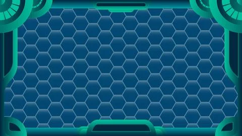 Futuristic technology frame vector design with blue green color Stock Illustration