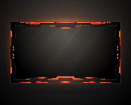 Futuristic technology game overlay gui screen panel for live video stream Stock Illustration
