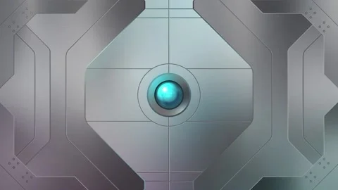 Futuristic technology gate opening Stockbeeldmateriaal 238848714