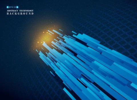 Futuristic of technology gradient blue stripe lines pattern universe. Stock Illustration