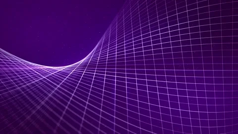Futuristic technology grid made of soft glow purple lines and particle dust Stock Footage 276689687