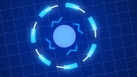 Futuristic technology hud animation, digital modern hud background RGB. Holog Stock Illustration