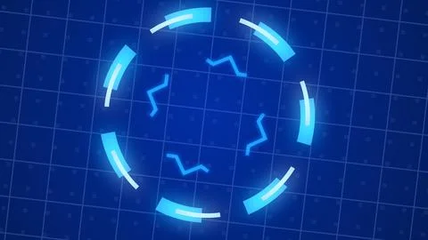 Futuristic technology hud animation, digital modern hud background RGB. Holog イラスト素材