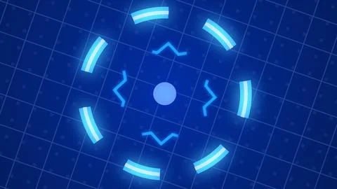 Futuristic technology hud animation, digital modern hud background RGB. Holog イラスト素材