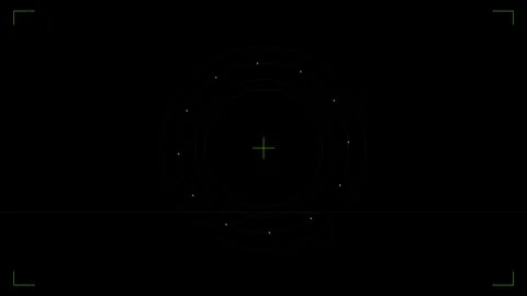 Futuristic technology HUD interface on black background overlay 4K Stock Footage 336484437