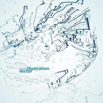 Futuristic technology illustration, circuit board vector background eps10 Illustrazione stock