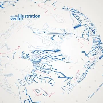 Futuristic technology illustration, circuit board vector background eps10 Illustrazione stock