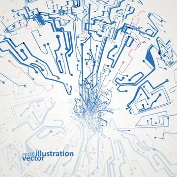 Futuristic technology illustration, circuit board vector background eps10 Stock Illustration