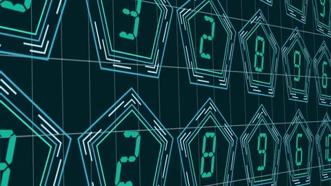 Futuristic Technology Interface Computer Data Screen Stock Footage 83007999