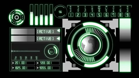 Futuristic Technology Interface data screen Stock Footage 50366241