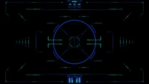 Futuristic Technology Interface with Digital HUD Elements and Sci-Fi Aestheti Stock Footage 341917930