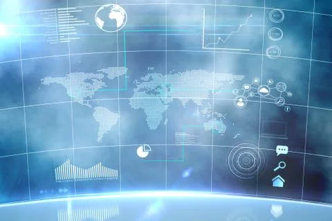 Futuristic technology interface 스톡 일러스트