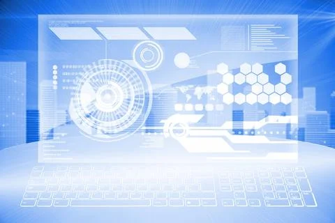 Futuristic technology interface 스톡 일러스트