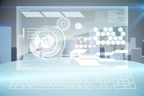 Futuristic technology interface 스톡 일러스트