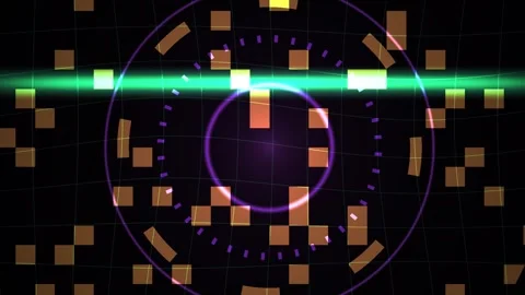 Futuristic Technology Interface with Neon Lights. Stock Footage 340015788