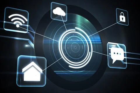 Futuristic technology interface Stockfoto's