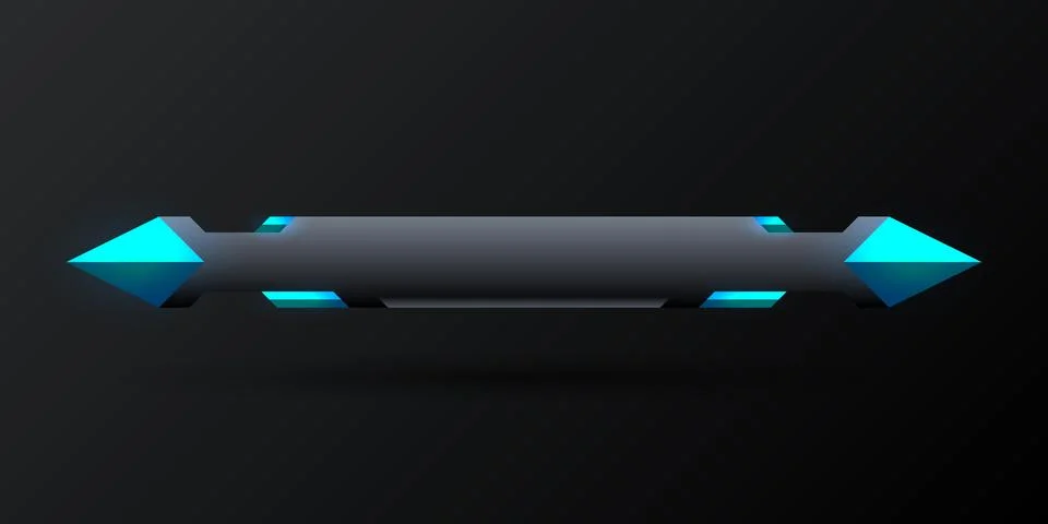 Futuristic technology lower third gui title button with neon blue borders Stock Illustration