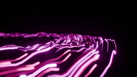 Futuristic Technology Neon Light Waves Loop Stock Footage 344719239