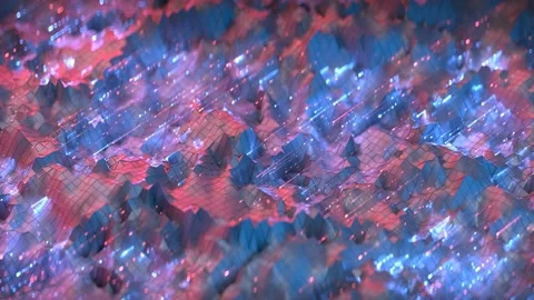 Futuristic technology polygonal shape seamless loop 3D render animation Stock Footage 158914723