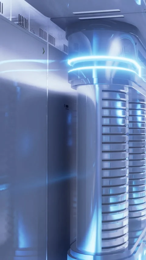 Futuristic technology powering a sleek, illuminated environment Stock Footage 334208577