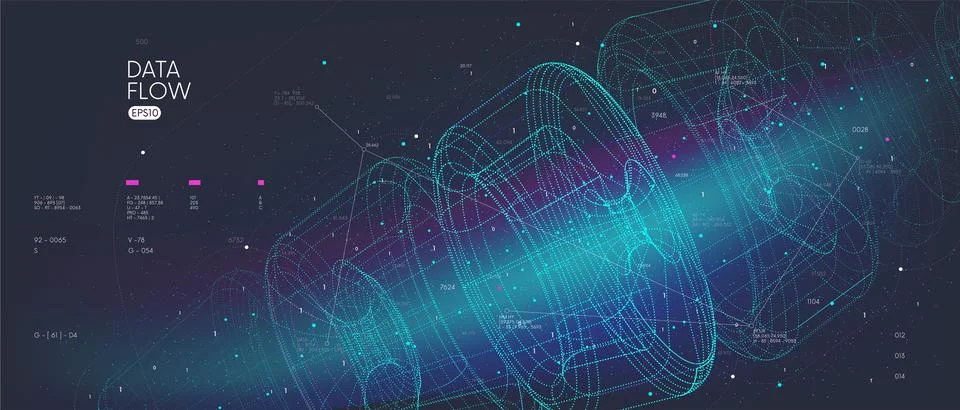 Futuristic technology for processing information analysis and sorting big d.. 스톡 일러스트