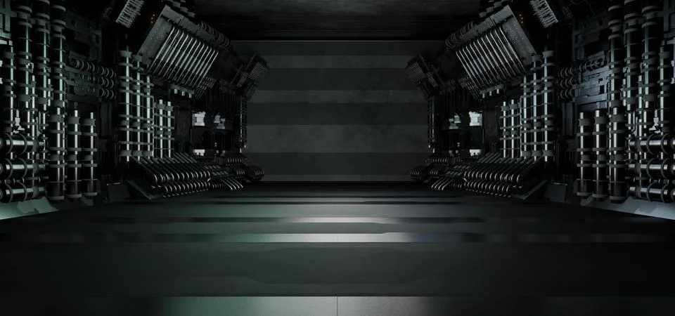 Futuristic Technology Quantum Physics Laboratory Avant Garde Silver Gray Back Stock-Illustration