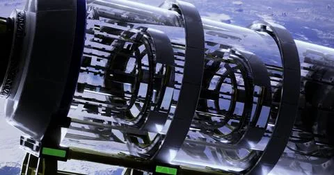 Futuristic technology showcasing advanced space exploration machinery Stock-Illustration